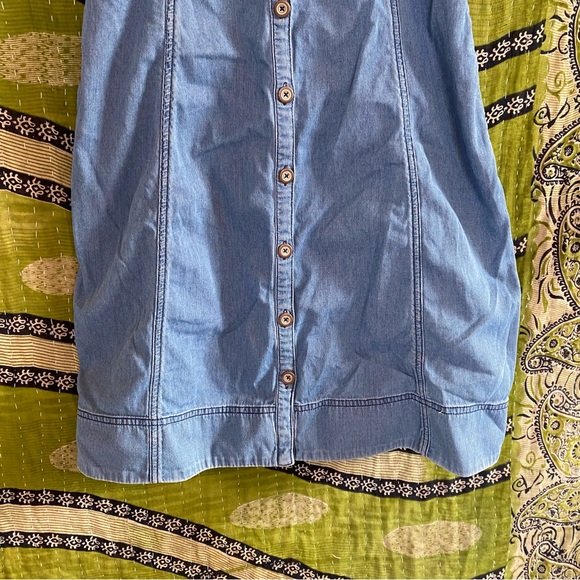 Pilcro And The Letterpress Blue Cool Girl Chambray Sleeveless Mini Dress Size 6 - Picture 5 of 14